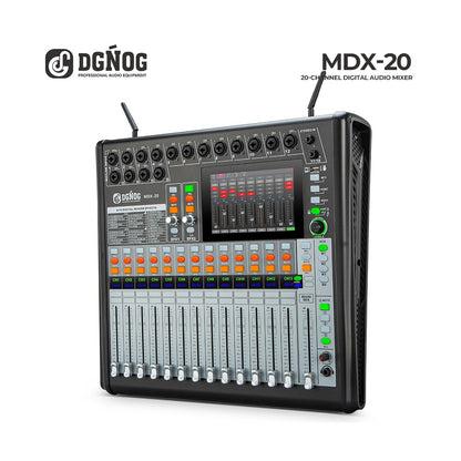 DGNOG MDX-20 20-Channel Digital Mixing Console with Desktop Motorized Faders, 7" Touchscreen & Wi-Fi