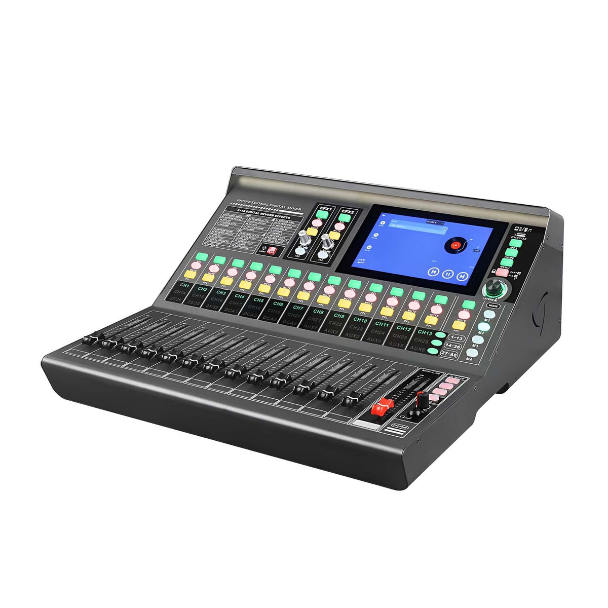DGNOG MX3210 32-Channel Digital Mixing Console with Curved Motorized Faders, 7" Touchscreen & Wi-Fi