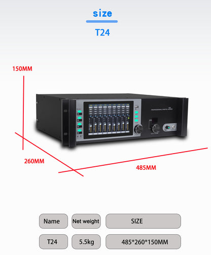 DGNOG T24 24-Channel Touchscreen Digital Mixing Console (No Physical Faders) with 7" Display & Wi-Fi