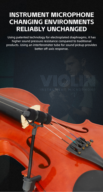 DGNOG DG-4099 Professional Instrument Condenser Microphone | High-Fidelity Clip-on Mic for Violin, Cello, Sax & Acoustic Instruments