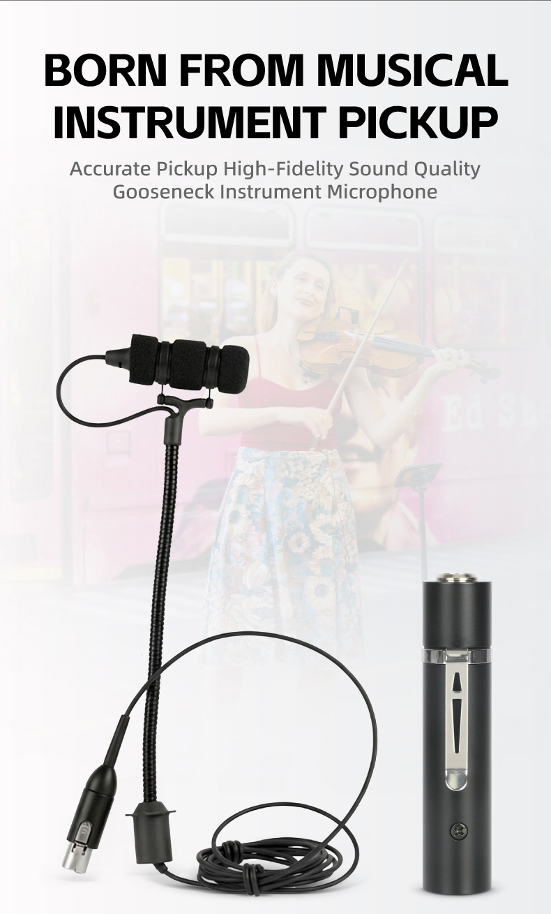 DGNOG DG-4099 Professional Instrument Condenser Microphone | High-Fidelity Clip-on Mic for Violin, Cello, Sax & Acoustic Instruments