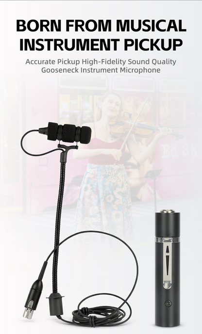 DGNOG DG-4099 Professional Instrument Condenser Microphone | High-Fidelity Clip-on Mic for Violin, Cello, Sax & Acoustic Instruments