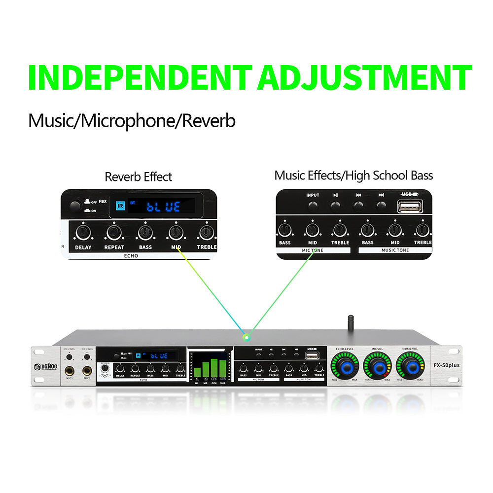 DGNOG  Karaoke Processor  FX-50 Plus   Professional  Digital  Audio Effect  Sound Audio Echo Effect System  for  Sing Home Party