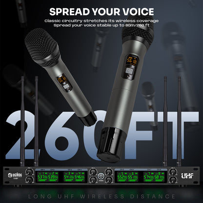 DGNOG U-801 8 Channel Wireless Microphone Professional UHF Karaoke Handheld Mic Frequency Adjust For Party Show Stage Wedding