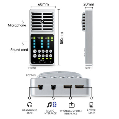 DGNOG KPL3 Professional Sound Card & USB Audio Interface | Podcast & Recording Preamp