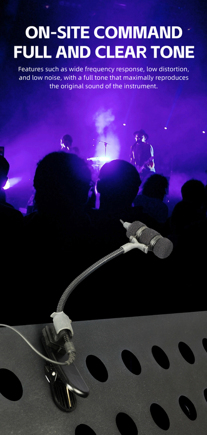 DGNOG DG-4099 Professional Instrument Condenser Microphone | High-Fidelity Clip-on Mic for Violin, Cello, Sax & Acoustic Instruments