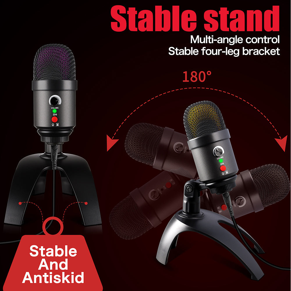 DGNOG  USB  Stereo Recording Computer Podcast Professional Condenser Mic for PC Gaming  Anchor ASMR,Studio,Singing  Music Lovers