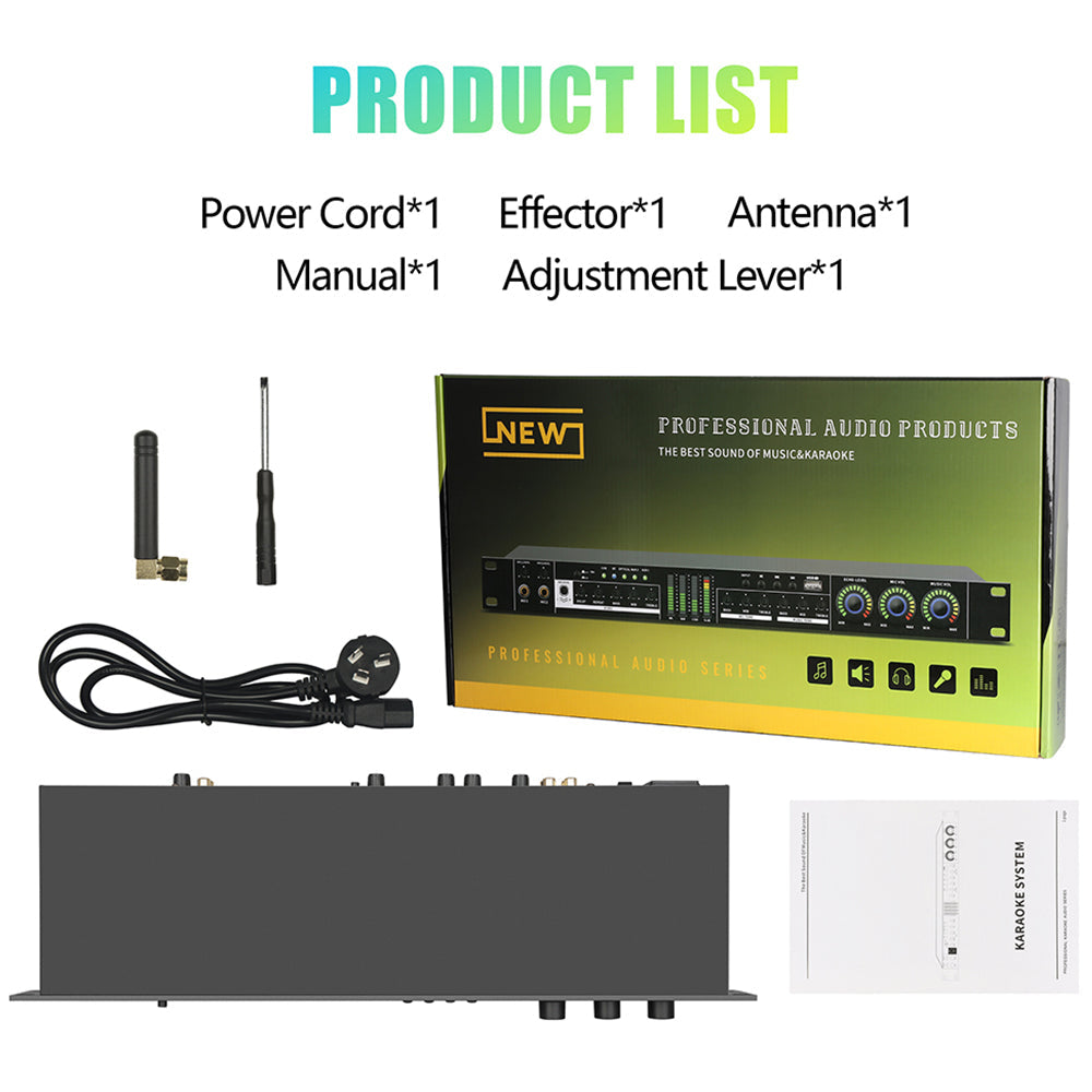 DGNOG  Karaoke Digital Audio Effect Processor  FX12L Microphone Sound Echo Effect System  Bluetooth  For Family Gatherings Party