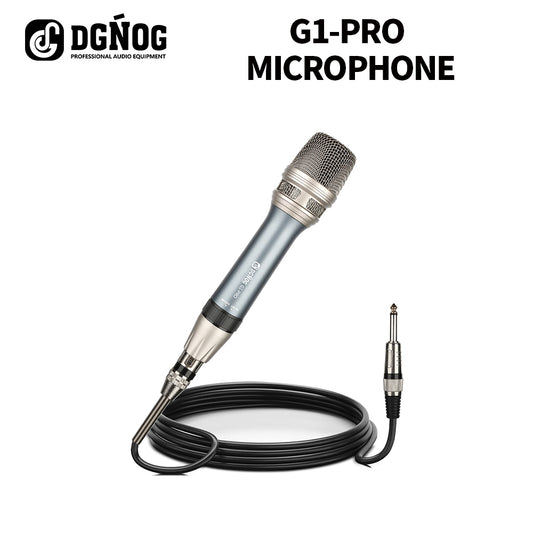 DGNOG  G1-PRO Dynamic Handheld Microphone  All Metal Texture Professional Wired Cardioid  for Karaoke  Family  Party Music-Lover