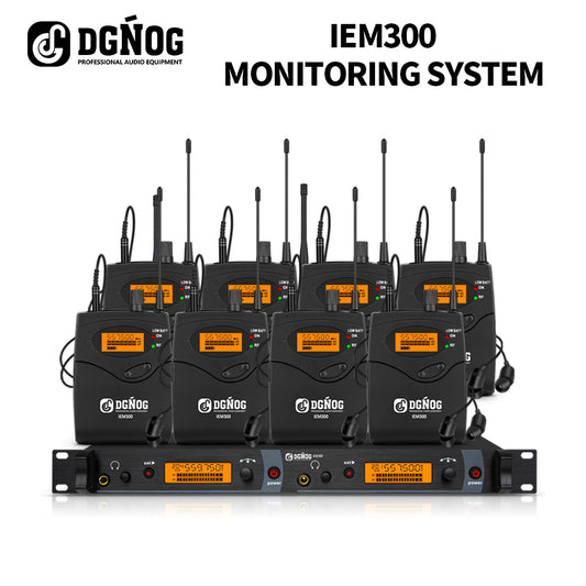 DGNOG IEM Stage Return UHF Single Channel Multi Bodypack Receiver Adjustable Frequency Wireless In-Ear Monitor System for Studio/Band