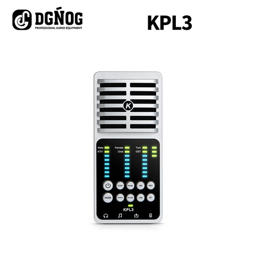 DGNOG  KPL3  Sound  Card With USB Audio Interface  ,  Condenser Microphone Live Broadcast  Phone/PC Recording Guitar  Sound Card