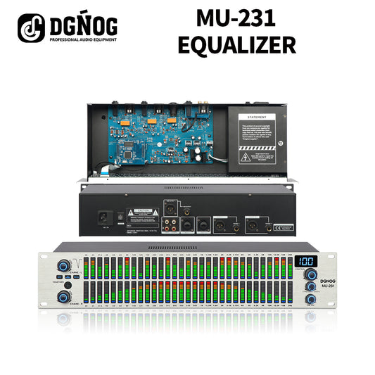 DGNOG   MU-231  Digital Karaoke Professional  Sound System , Subwoofer  Output  With 2U Dual 31  Band  Graphic  Audio  Equalizer