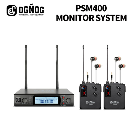 DGNOG  PSM400  UHF Dual Wireless in Ear Monitor System   2 Channel Professional Stage Monitoring  Audio Studio Party  Auditorium
