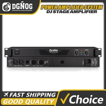 2 Channel PA/DJ Power Amplifier 1U Lightweight Amplifier 8 Ohm 100W 4 Ohm 200W Suitable for Performance Conference Hall Karaoke
