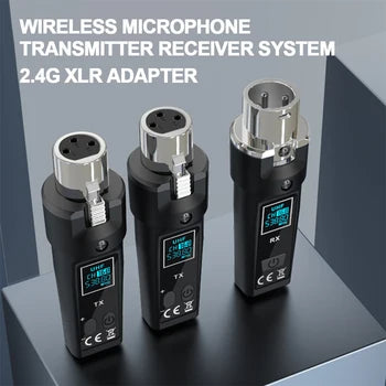 DGNOG Professional 2.4G XLR Wireless Microphone Adapter System | 50m Range Zero-Latency Transmitter & Receiver