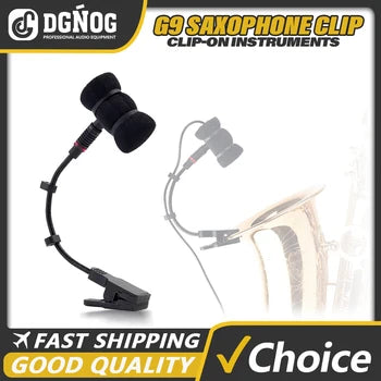 G9 Musical Instrument Condenser Microphone Universal Stand Clip Durable Mini Shock Mount for Saxophone Clarinet Wind Instruments