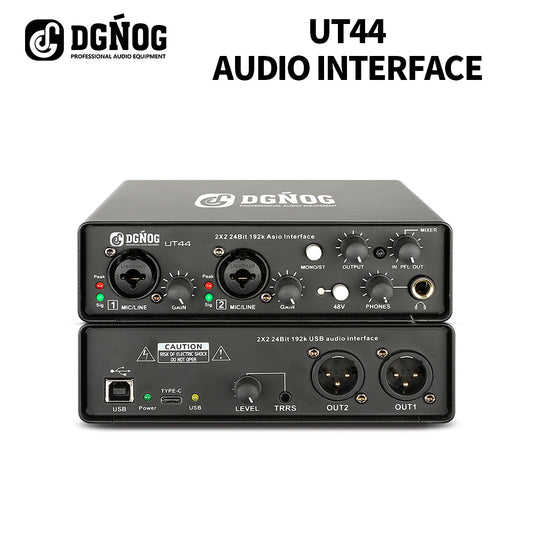 DGNOG  UT44 Sound Card   USB Audio Interface with ASIO Driver 6 Input 6 Output Guitar Recording  for  Audio Studio   Music-Lover