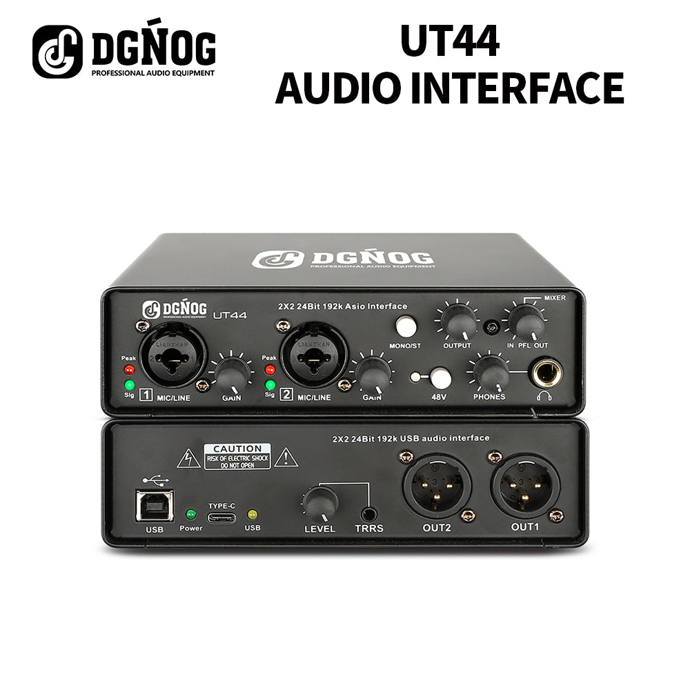 DGNOG UT44 Sound Card USB Audio Interface with ASIO Driver 6 Input 6 O